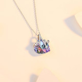 18K White Gold Heart Crystal Pendant Necklace