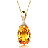 Topaz Clover Pendant Chain Jewelry Necklaces Women Rings Jewelry Sets