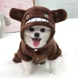 Pet Dog Clothes Cartoon Totoro Hoodie Flannel Sleepwear With Hat