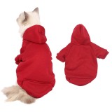 Pet Dog Cloth Solid Color Hooded Sweatshirt Puppy Cloth