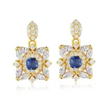 Sterling Silver Cushion Cut Sapphire Pendant Necklace