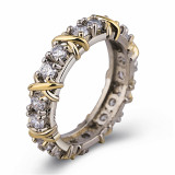 Silver Zircon Tire Fashion Jewelry Hollow Inlaid Diamond Women Ring