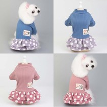 Pet Dog Cloth Sweater Polka Dots Dress Puppy Cloth