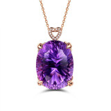 Amethyst Clover Pendant Chain Jewelry Necklaces Women Rings Jewelry Sets
