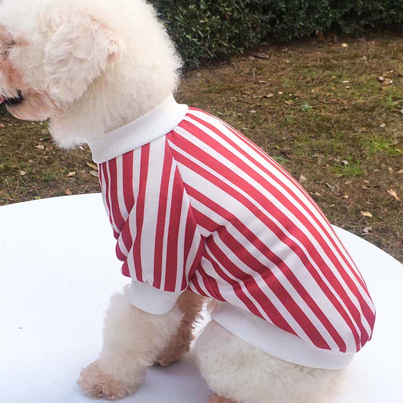 Pet Dog Cloth Stripe Round Collar Puppy Vest