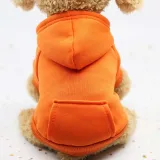 Pet Small Dog Solid Color Hooded Sweatshirt with Pocket Puppy Cloth