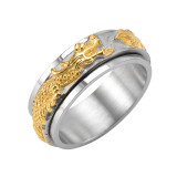 Men Silver Dragon Fashion Jewelry Inlaid Diamond Women Ring