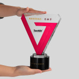 Multicolor Triangle Star Style Crystal Trophy Optical Award