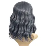 Women Synthetic Short Dye Wavy Hair Wigs Middle Parting Curly Wig