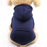 Pet Small Dog Solid Color Hooded Sweatshirt with Pocket Puppy Cloth