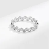 Silver Zircon Bubble Fashion Jewelry Inlaid Diamond Women Ring