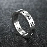 Golden Silver Zircon Roman Numerals Fashion Jewelry Inlaid Diamond Women Ring