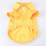 Pet Small Dog Solid Color Short Sleeve Polo Shirt Puppy Cloth