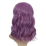 Women Synthetic Short Dye Wavy Hair Wigs Middle Parting Curly Wig