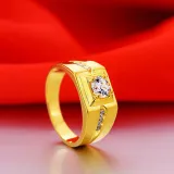 Silver Zircon Men Fashion Jewelry Inlaid Diamond Adjustable Size Women Ring