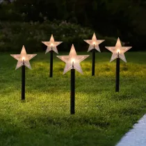Snowflake Christmas Tree Five Stars Elk Solar Yard Light Home Garden Solar Powered Outdoor Lighting