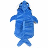 Pet Small Dog Velvet Shark Shape Hooded Suit Puppy Cloth