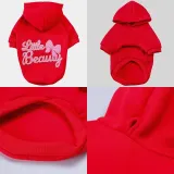 Pet Dog Cloth Little Beauty Hooded Sweatshirt with Tow Rope Hole