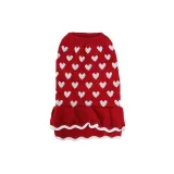 Pet Dog Cloth Love Heart Sweater Dress Dalily Outgoing Suit