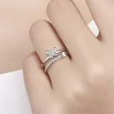 Golden Zircon Butterfly Fashion Jewelry Inlaid Diamond Adjustable Size Women Ring
