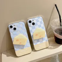 Plaid Phone Case for iPhone13 12 11 Pro Max with Cheese Mobile Phone Bracket