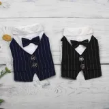Pet Dog Cloth Schnauzer Teddy T-shirt and Vest Suit Formal Apparel Outfit