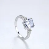 10K White Gold Princess Cut Solitaire Pink Moissanite Rings