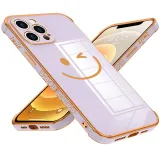 Electroplating Side Smiling Face Drop Proof Phone Case for iPhone13 12 11 Pro Max