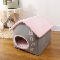 House Shaped Flannel Warm Dog House Pet House