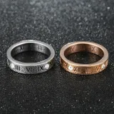 Golden Silver Zircon Roman Numerals Fashion Jewelry Inlaid Diamond Women Ring