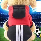 Pet Dog Cloth Stitching Striped Hooded Sweatshirt Puppy Cloth