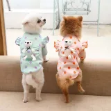 Pet Dog Cloth Bulldog Cute Polka Dot Bear Puppy Cloth with Pocket