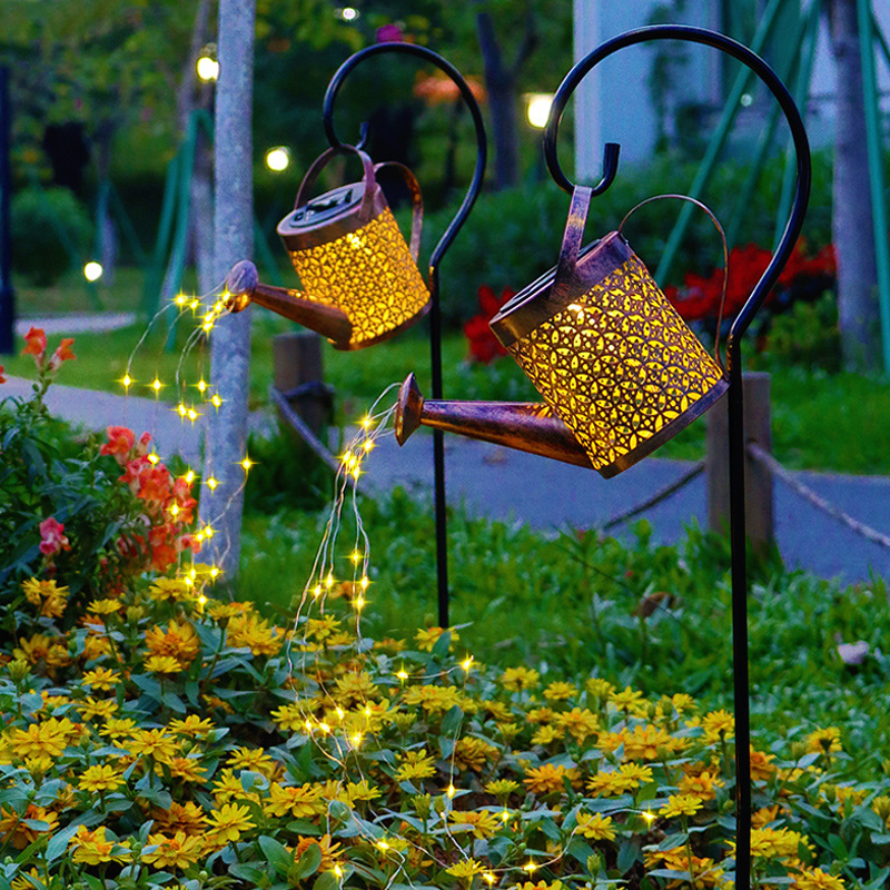 Solar Water Bottle Lamp Villa Garden Decoration Flower Sprinkling Iron Work Copper Wire Hollow Solar Lawn Lamp