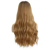 Women Long Wavy Hair Wigs Middle Parting Curly Wig