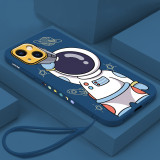 Cartoon Astronaut Telescope Phone Case for iphone13 12 11 Pro Max