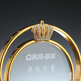 Crown Metal Style Crystal Trophy Optical Award
