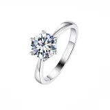 Couples Silver Zircon Hexagram Fashion Jewelry Inlaid Diamond Adjustable Size Women Ring