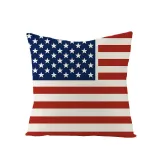 4PCS Home Cotton Decorative American Memorial Throw Pillow Case Cushion Covers For Sofa Couch Bed Chair