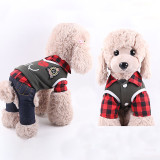 Pet Dog Clothes Lovers' Preppy Style Plaids Shirt Dress Puppy Matching Outfits