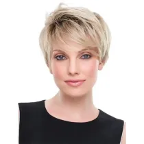 Women Gradient Gold Short Fluffy Wig