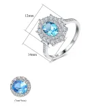 Sterling Silver Solitaire Oval Cut Solitaire Sapphire Gemstone Rings