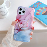 Flowing Gold Marbling Drop Proof Phone Case for iPhone13 12 11 Pro Max with Circular Bracket