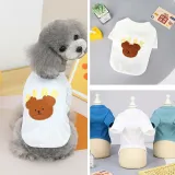 Pet Dog Cloth Poodle Pomeranian Bear and Apple Printed Shirt Cloth