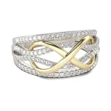 Silver Gold Fashion Jewelry Hollow Inlaid Diamond Women Ring