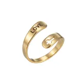 FAITH Fashion Jewelry Inlaid Diamond Adjustable Size Women Ring