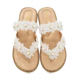 Beach Rhinestone Flowers Flat-Bottom Flip-Flops Sandal Slipper