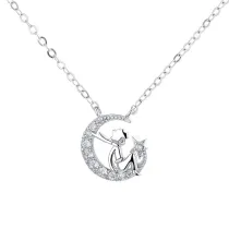 Sterling Silver Diamond Little Prince Solitaire Pendant Necklace Jewelry