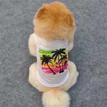 Pet Dog Cloth Coconut Tree White Puppy Vest