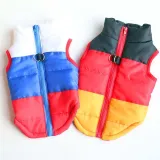 Pet Dog Color Stitching Winter Cotton Vest Puppy Cloth
