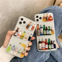 Creative 3D Gutta Percha Wine Bottle Drop Proof Phone Case for iPhone13 12 11 Pro Max
